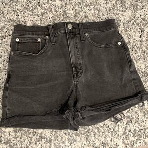 black denim high rise madewell shorts